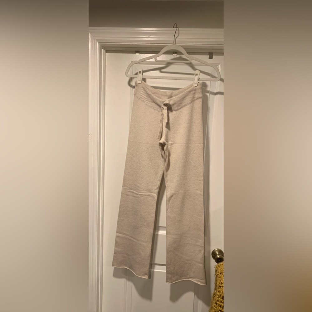 J. Crew Cream Knit Track Pants